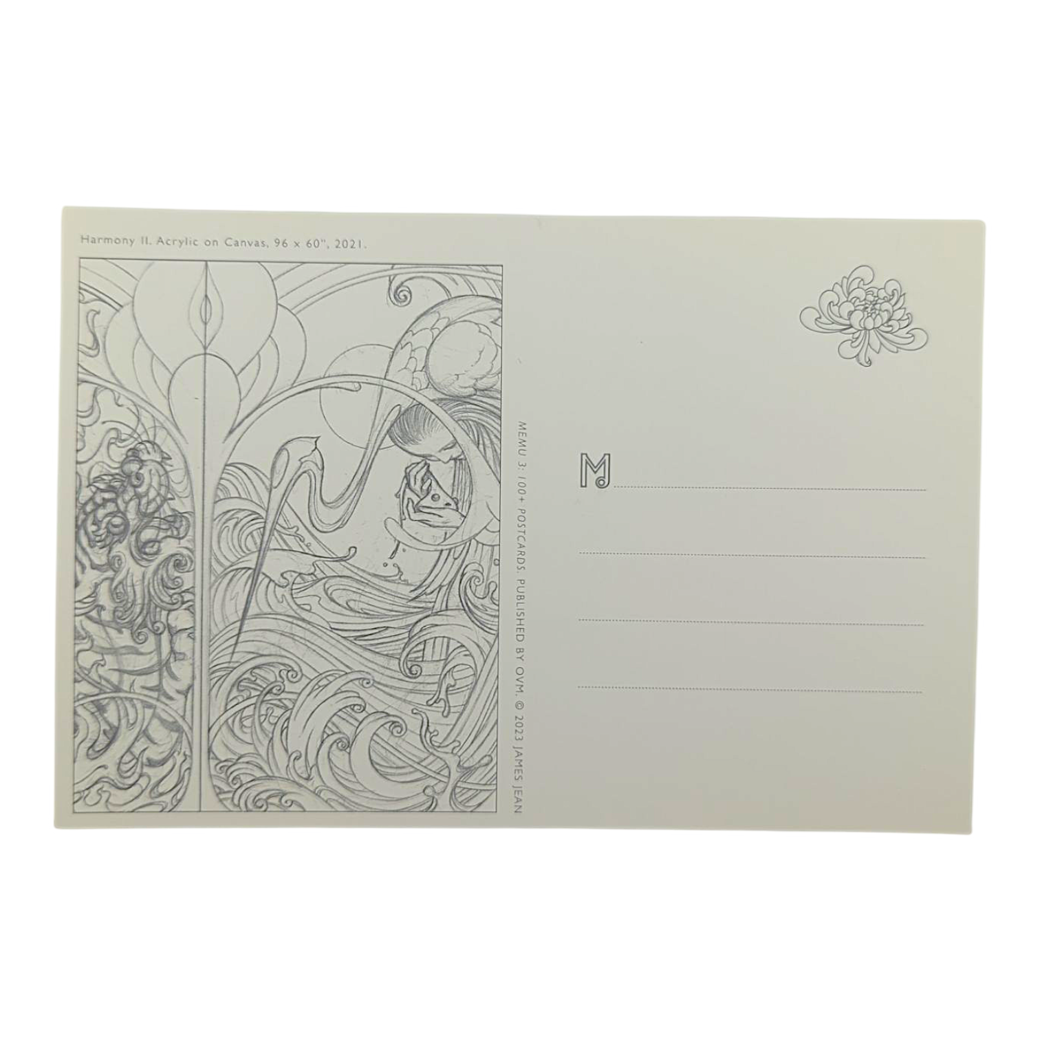 James Jean “Harmony II” Postcard

Offset lithograph on postcard
4 x 6 in
Features a reproduction of James Jean’s "Harmony II" (2021)