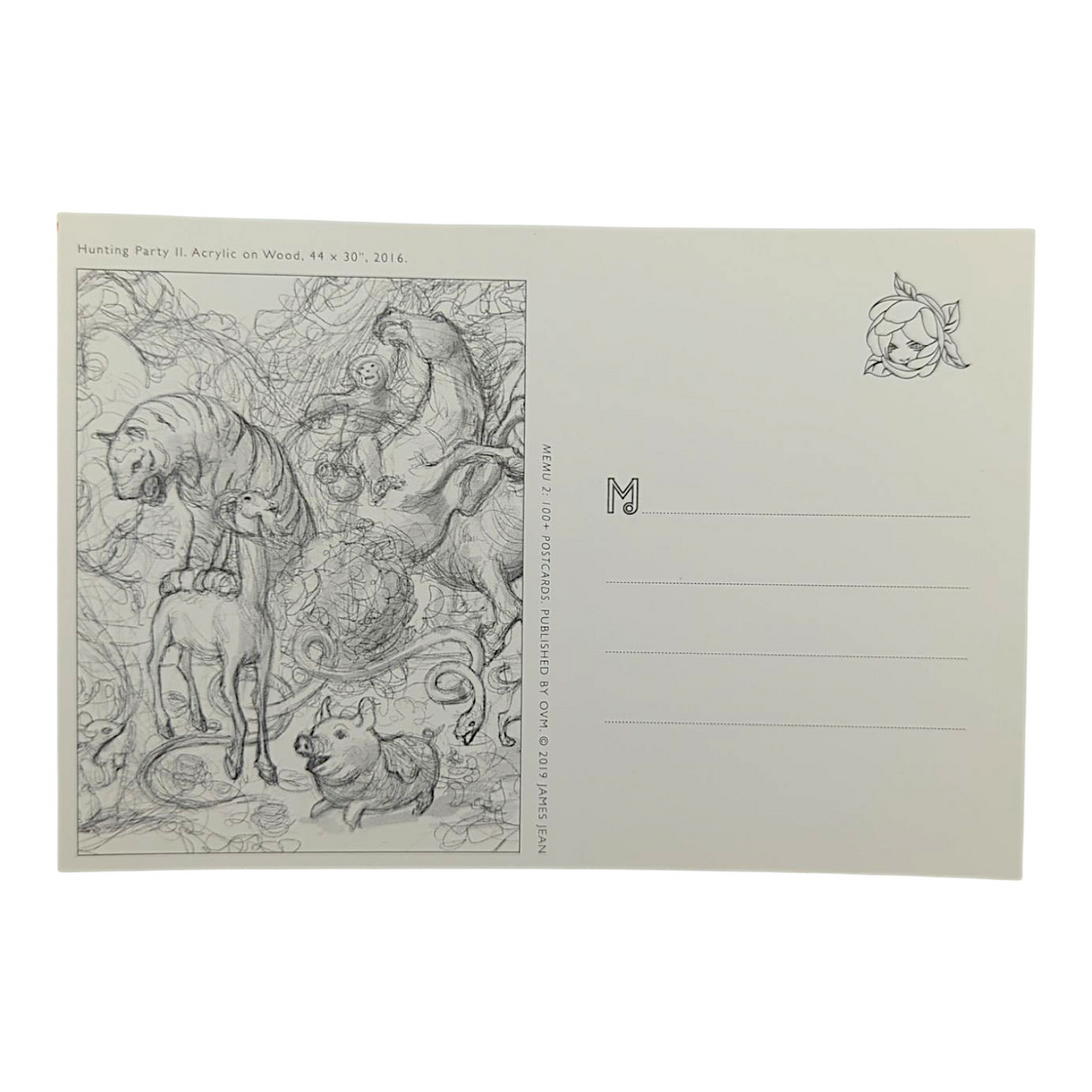 James Jean “Hunting Party II” Postcard

Offset lithograph on postcard
4 x 6 in
Features a reproduction of James Jean’s "Hunting Party II" (2016)