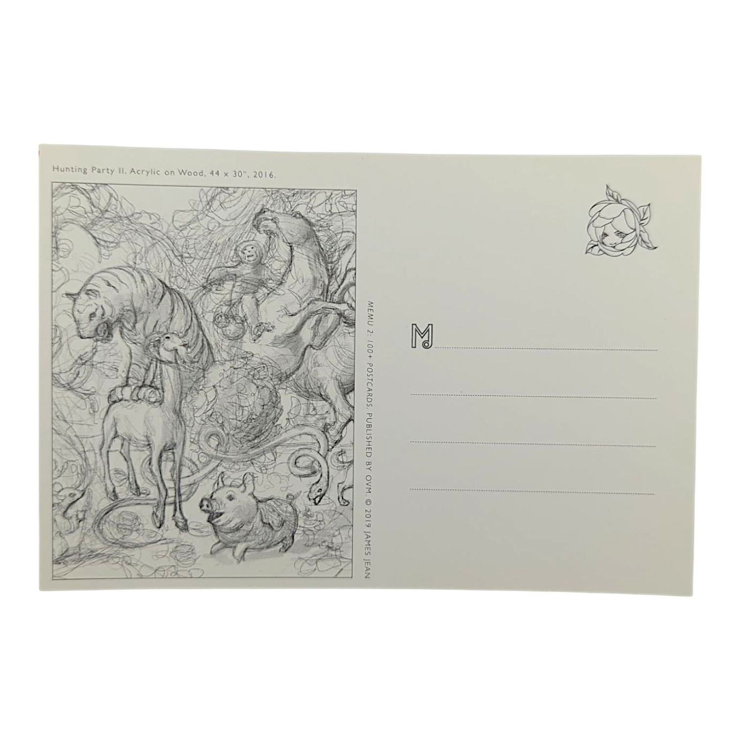 James Jean “Hunting Party II” Postcard

Offset lithograph on postcard
4 x 6 in
Features a reproduction of James Jean’s "Hunting Party II" (2016)