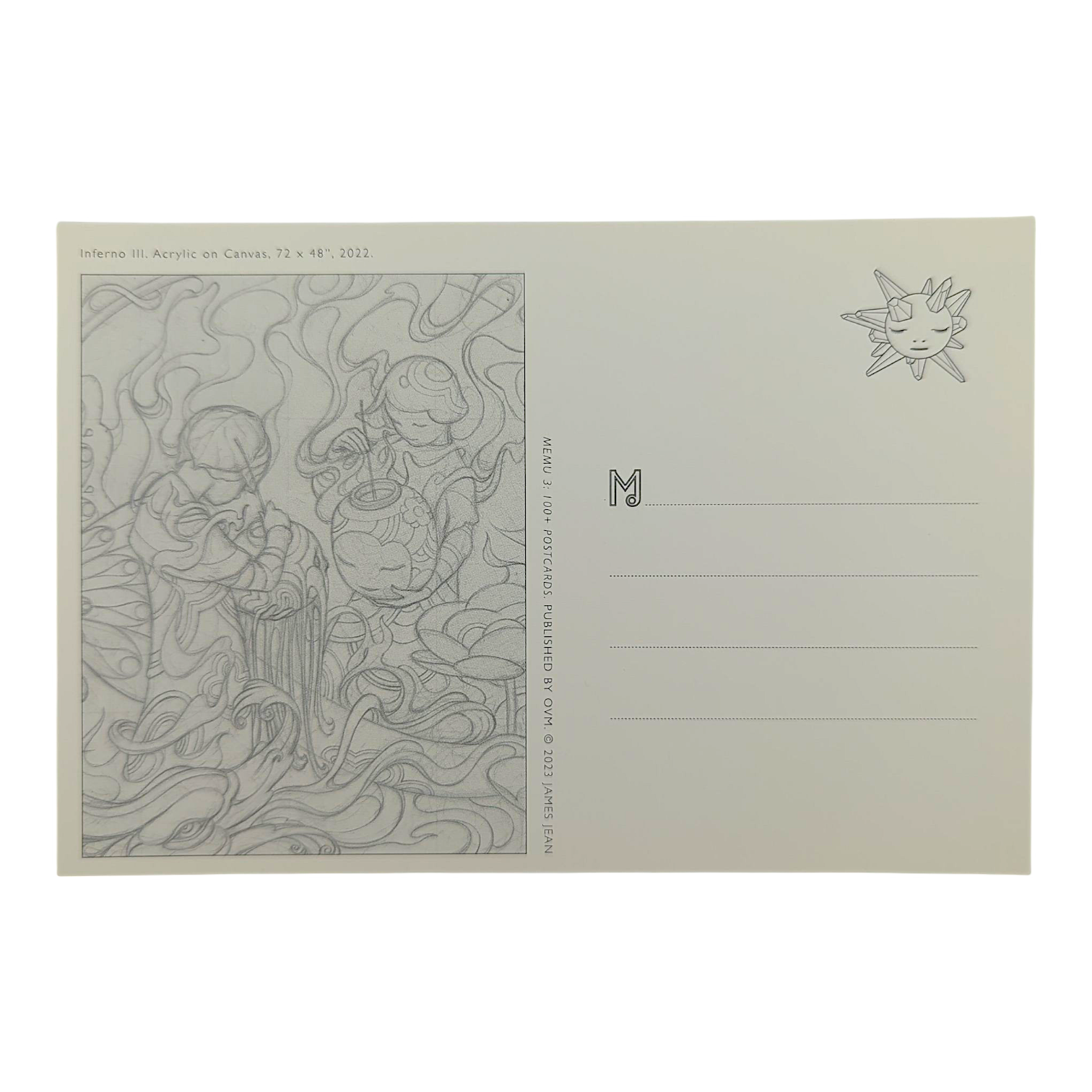 James Jean "Inferno III" Postcard 

Offset lithograph on postcard 
4 x 6 in 
Features a reproduction of James Jean’s "Inferno III" (2022) 