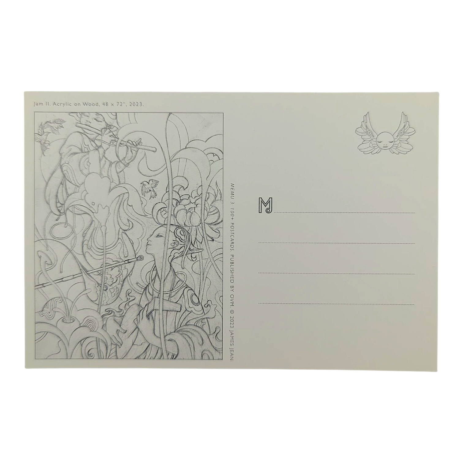 James Jean "Jam II" Postcard 

Offset lithograph on postcard 
4 x 6 in 
Features a reproduction of James Jean’s "Jam II" (2023) 