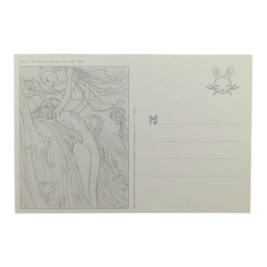 James Jean “Jelly II” Postcard

Offset lithograph on postcard
4 x 6 in
Features a reproduction of James Jean’s "Jelly II" (2021)