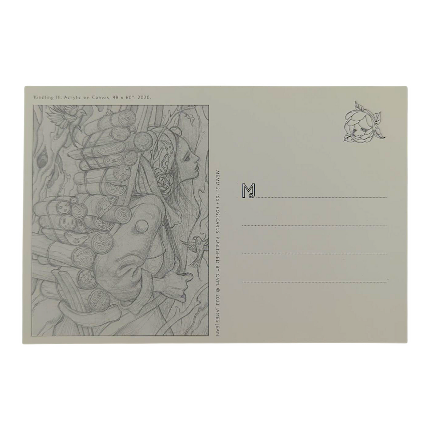 James Jean “Kindling III” Postcard

Offset lithograph on postcard
4 x 6 in
Features a reproduction of James Jean’s "Kindling III" (2020)