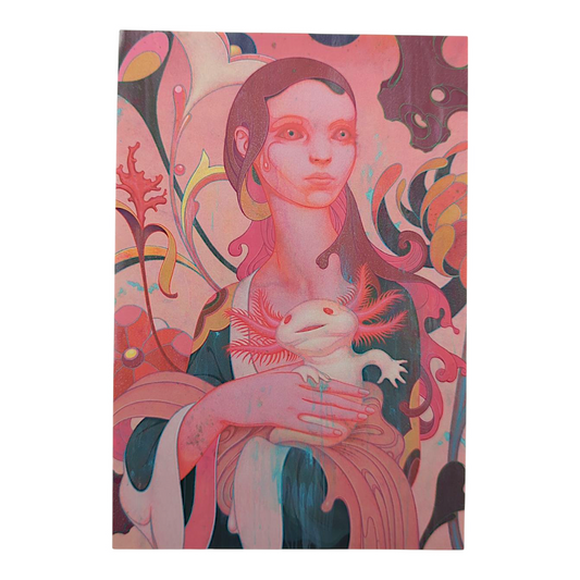 James Jean “Lady with an Axolotl” Postcard

Offset lithograph on postcard
4 x 6 in
Features a reproduction of James Jean’s "Lady with an Axolotl" (2020)