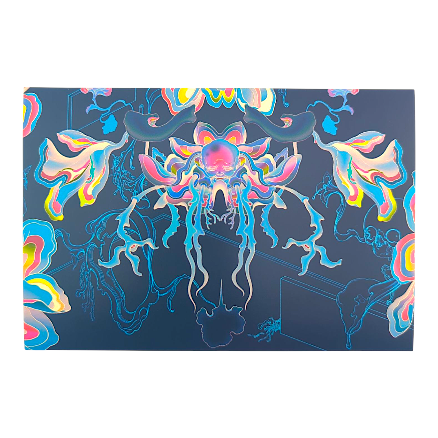 James Jean “Lotus War Night IV” Postcard 

Offset lithograph on postcard 
4 x 6 in 
Features a reproduction of James Jean’s "Lotus War Night IV" (2011) 