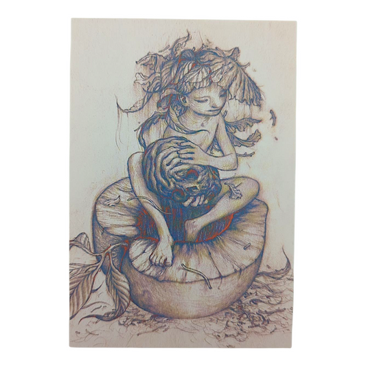 James Jean “Momofuku Peach” Postcard

Offset lithograph on postcard
4 x 6 in
Features a reproduction of James Jean’s "Momofuku PeachI" (2015)