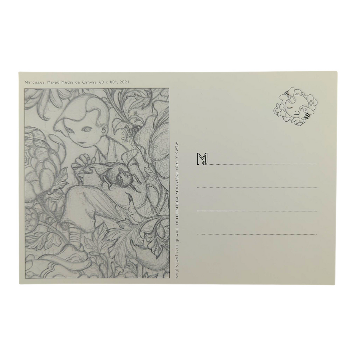 James Jean "Narcissus" Postcard 

Offset lithograph on postcard 
4 x 6 in 
Features a reproduction of James Jean’s "Narcissus" (2021) 