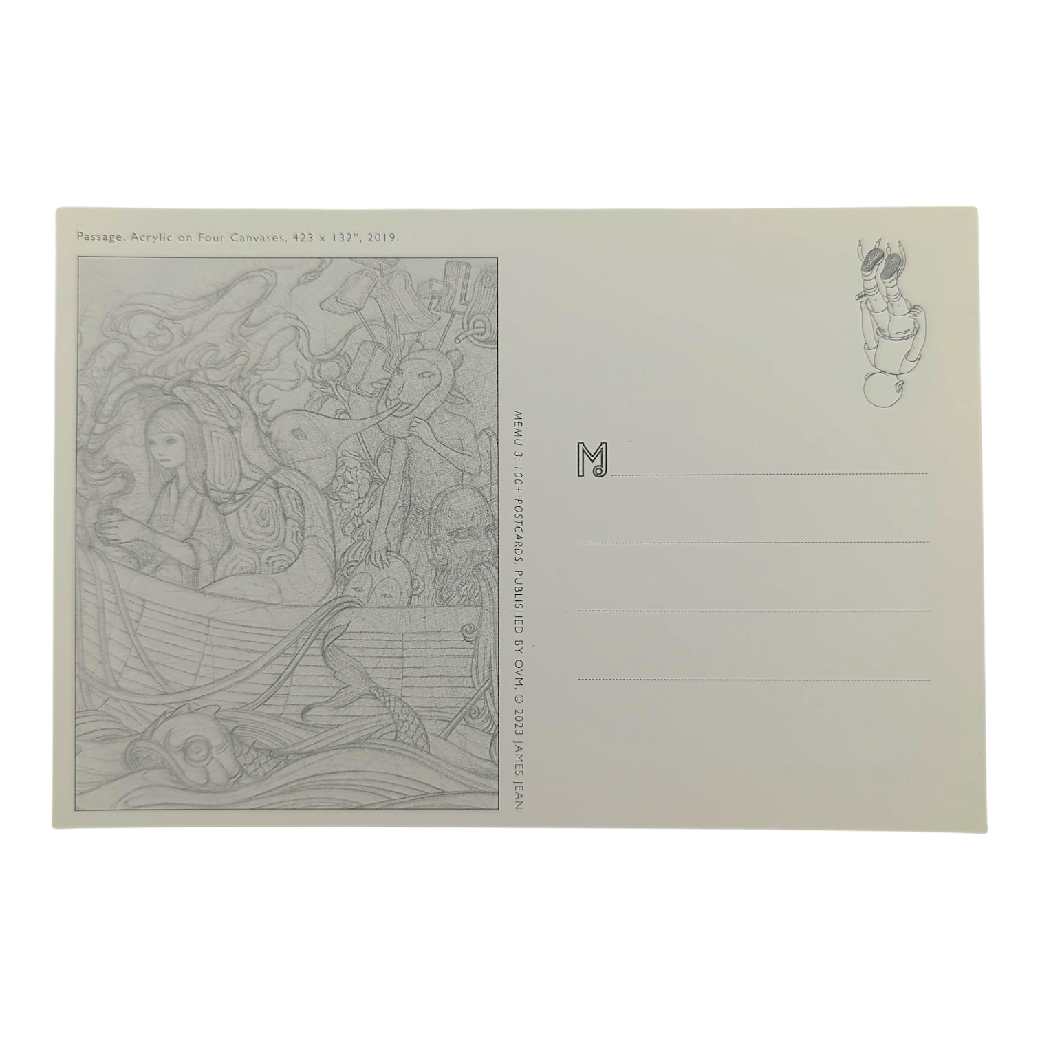 James Jean "Passage" Postcard 

Offset lithograph on postcard 
4 x 6 in 
Features a reproduction of James Jean’s "Passage" (2019) 