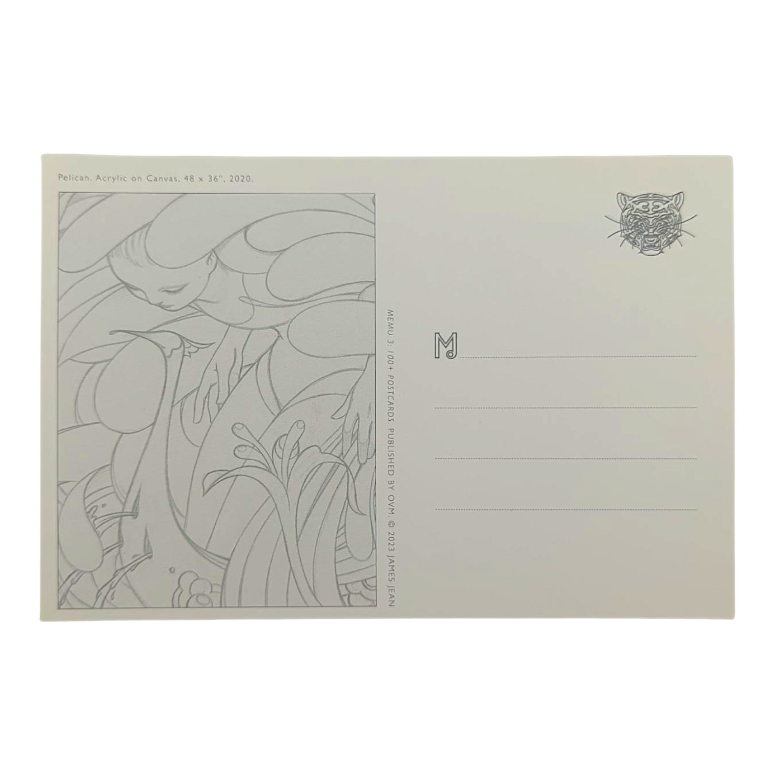 James Jean “Pelican” Postcard

Offset lithograph on postcard
4 x 6 in
Features a reproduction of James Jean’s "Pelican" (2020)