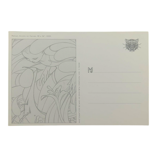 James Jean “Pelican” Postcard

Offset lithograph on postcard
4 x 6 in
Features a reproduction of James Jean’s "Pelican" (2020)