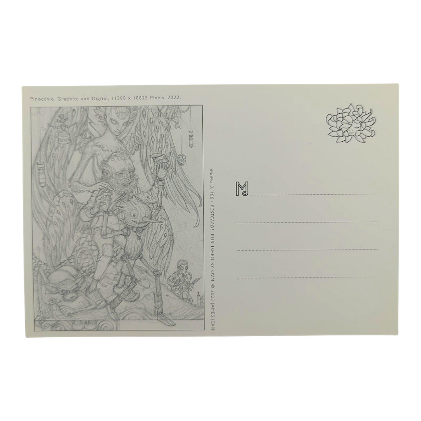 James Jean "Pinocchio" Postcard

Offset lithograph on postcard
4 x 6 in
Features a reproduction of James Jean’s "Pinocchio" (2022)