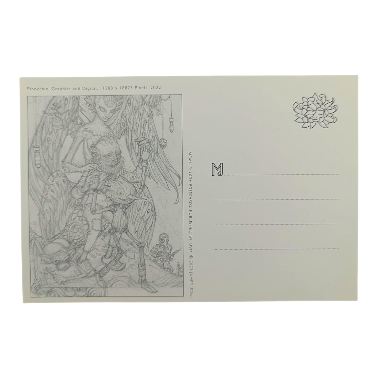 James Jean "Pinocchio" Postcard

Offset lithograph on postcard
4 x 6 in
Features a reproduction of James Jean’s "Pinocchio" (2022)