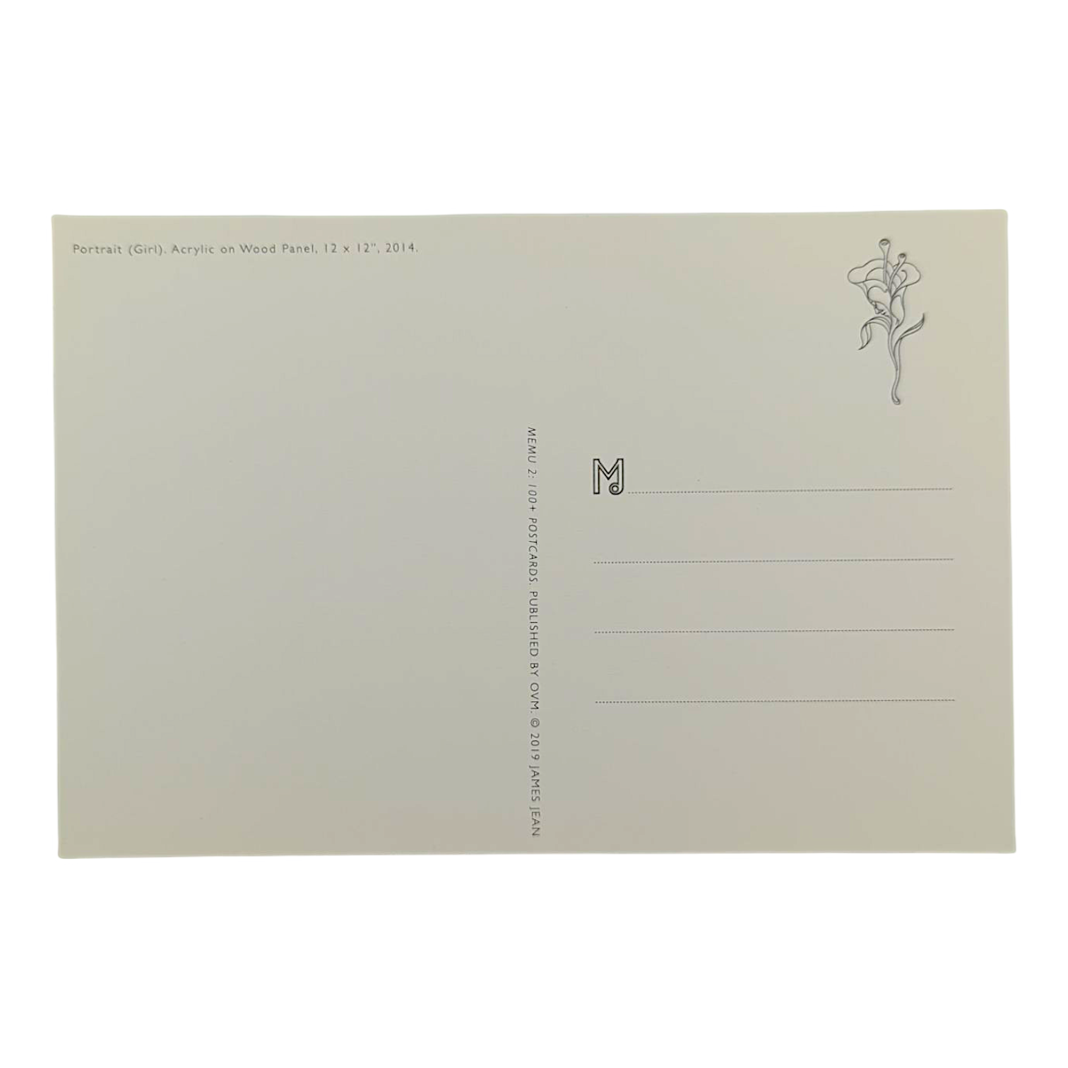 James Jean “Portrait (Girl)" Postcard

Offset lithograph on postcard
4 x 6 in
Features a reproduction of James Jean’s "Portrait (Girl)" (2014)