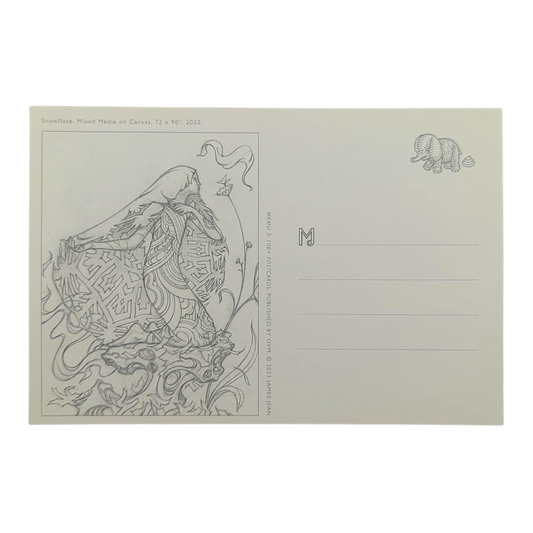 James Jean “Snowflake” Postcard

Offset lithograph on postcard
4 x 6 in
Features a reproduction of James Jean’s "Snowflake" (2022)