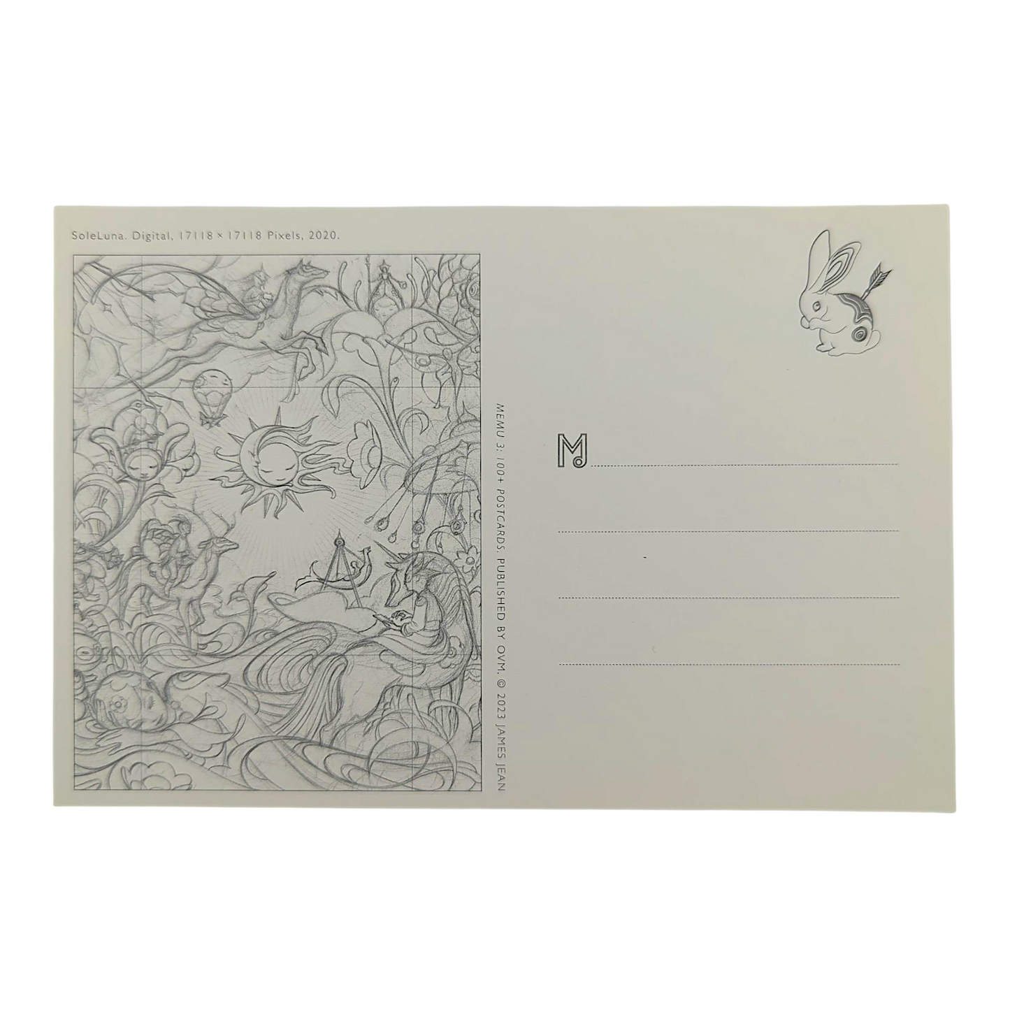 James Jean "SoleLuna" Postcard 

Offset lithograph on postcard 
4 x 6 in 
Features a reproduction of James Jean’s "SoleLuna" (2020) 