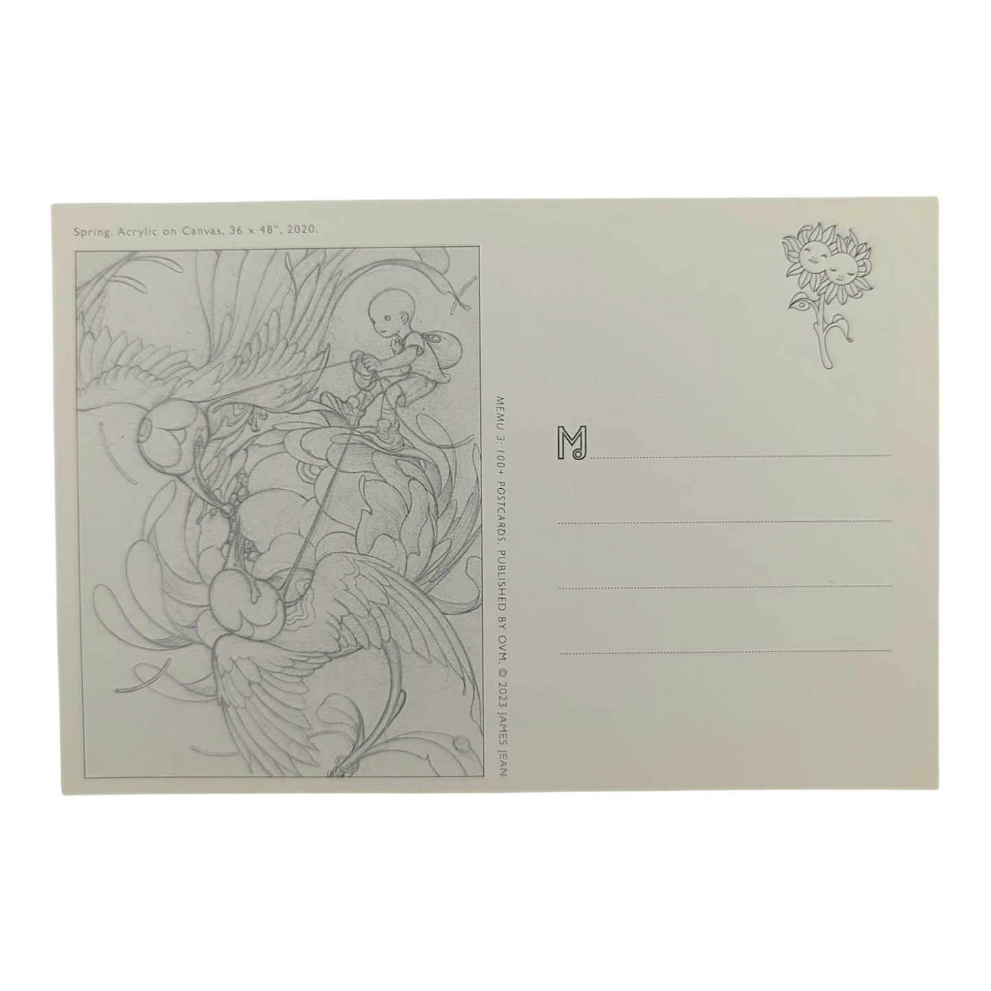 James Jean “Spring" Postcard

Offset lithograph on postcard
4 x 6 in
Features a reproduction of James Jean’s "Spring" (2020)