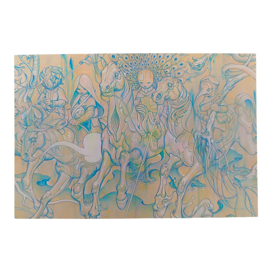 James Jean “Stampede” Postcard

Offset lithograph on postcard
4 x 6 in
Features a reproduction of James Jean’s "Stampede" (2019)