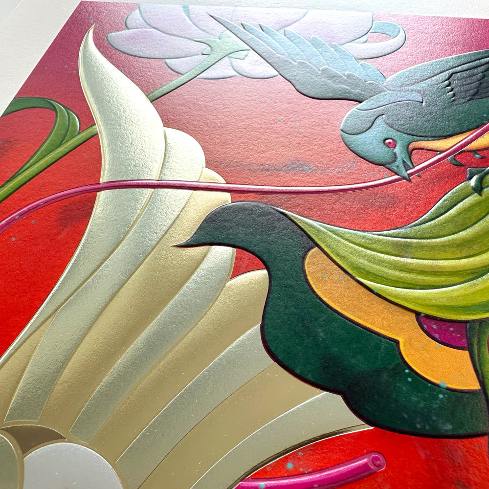 James Jean
The Catch, 2025
Archival Print on Cotton Rag Paper
Print: 22 x 17-9/16 in | Image: 19 x 15-3/16 in
Edition of 694

Hand Signed + Numbered by the artist