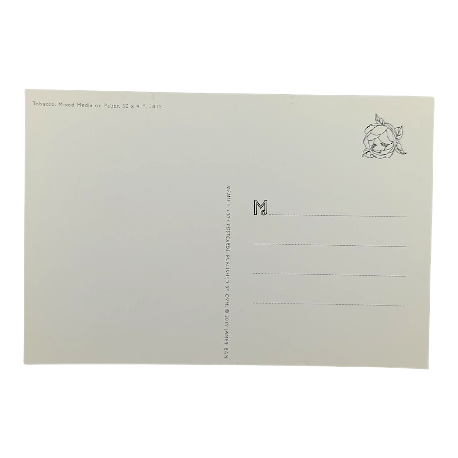 James Jean “Tobacco” Postcard

Offset lithograph on postcard
4 x 6 in
Features a reproduction of James Jean’s Tobacco" (2015)