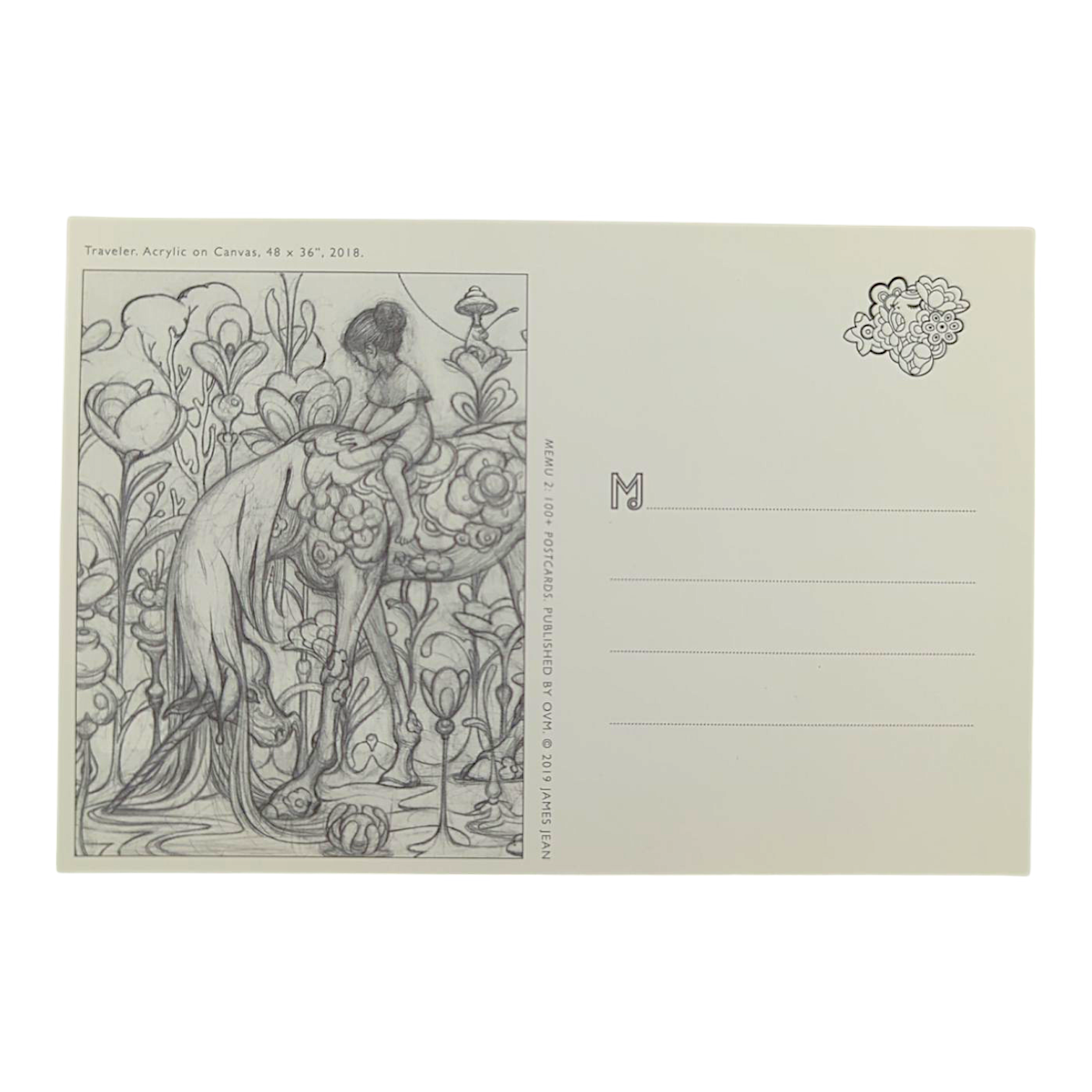 James Jean “Traveler” Postcard Offset lithograph on postcard 
4 x 6 in 
Features a reproduction of James Jean’s "Traveler" (2018)