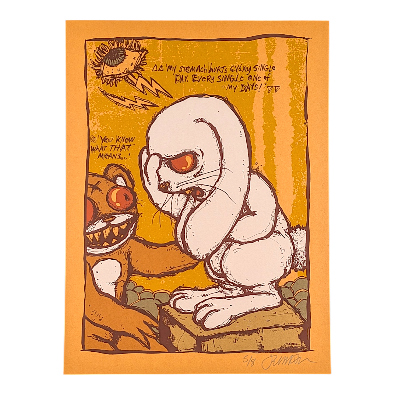 Jermaine Rogers 
A Day In The Life (At The End Of An Empire) (Orange), 2025 
Screen print
9 x 12 in
Edition of 8

Hand signed + numbered by the artist