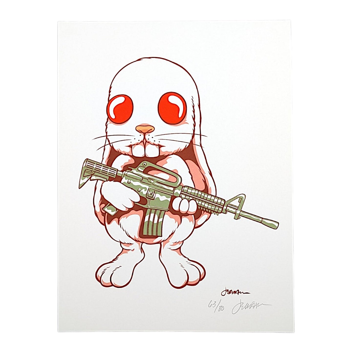 Jermaine Rogers Animal (Artist Edition), 2026 Screenprint on Cougar White gallery stock 9 x 12 in Edition of 80 Hand signed + numbered by the artist