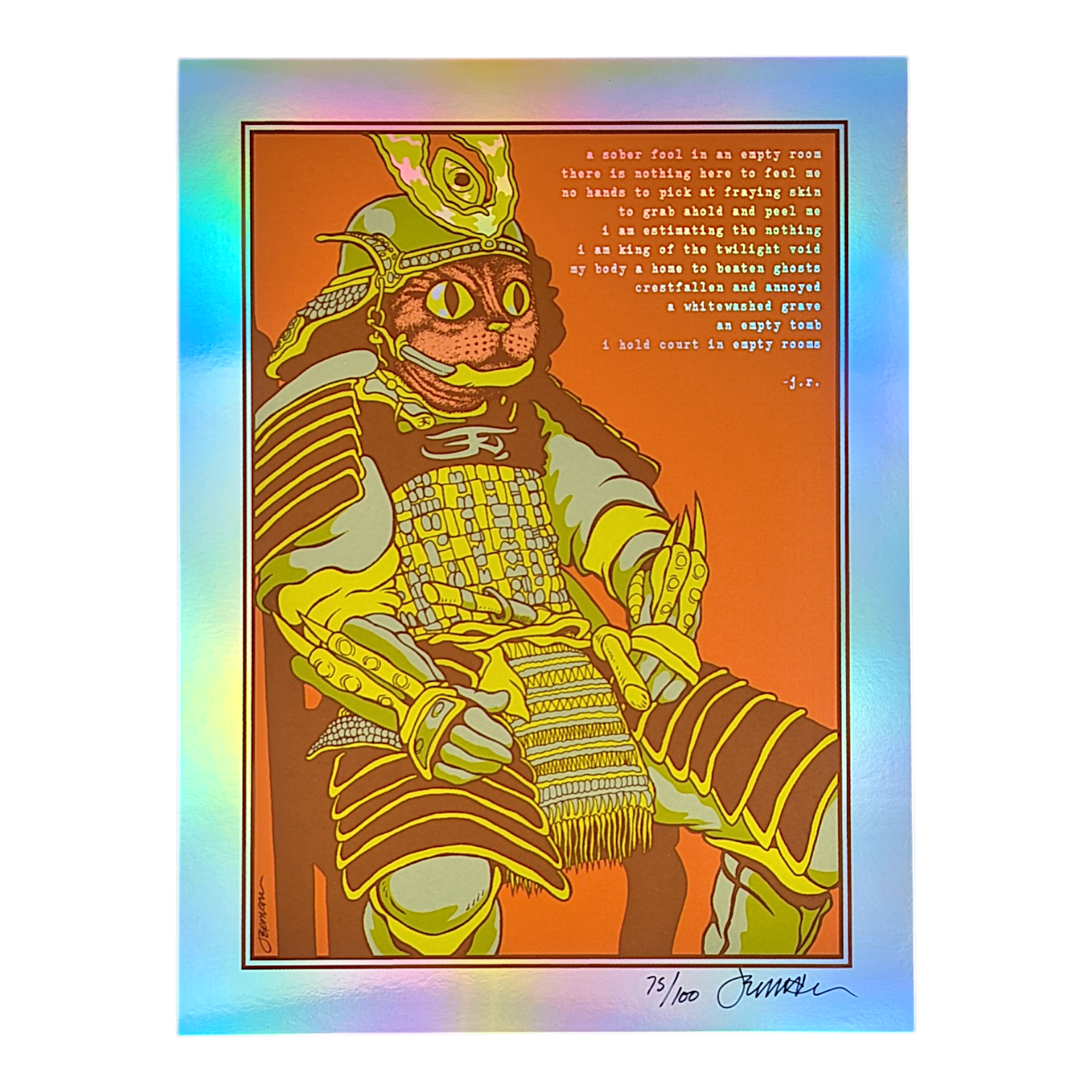 Jermaine Rogers 
Empty Room (Rainbow Foil), 2025
Screen print
9 x 12 in
Edition of 100

Hand signed + numbered by the artist