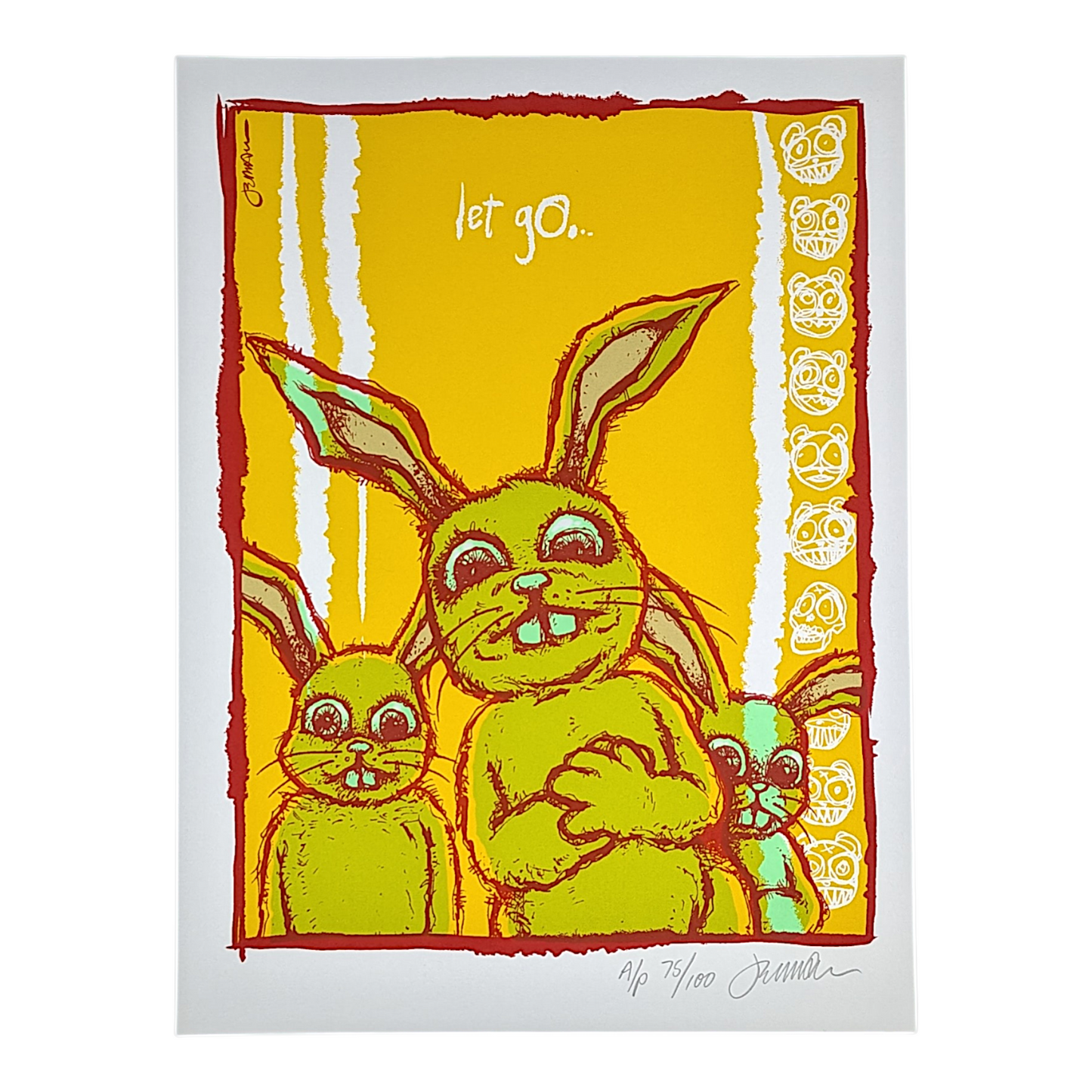 Jermaine Rogers 
Let Go, 2024
Screen print
9 x 12 in
Artist's Proof Edition of 100

Hand signed + numbered by the artist