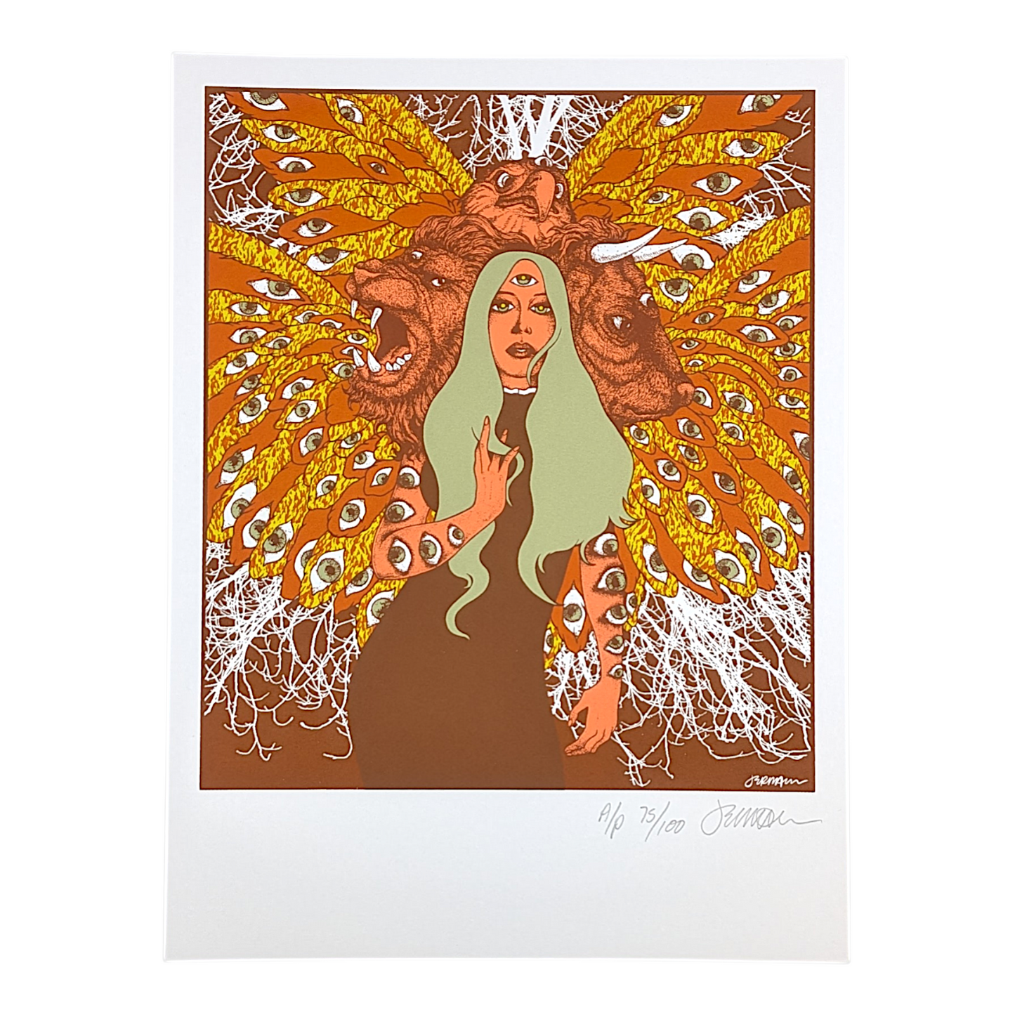 Jermaine Rogers 
Living Creature, 2025
Screen print
9 x 12 in
Artist's Proof Edition of 100

Hand signed + numbered by the artist