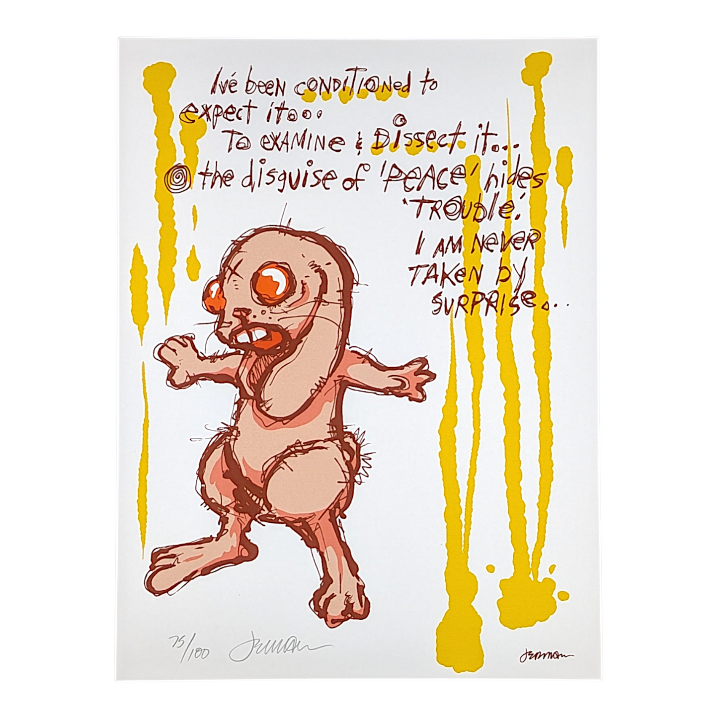 Jermaine Rogers 
Security is Killing Me, 2024
Screen print
9 x 12 in
Edition of 100

Hand signed + numbered by the artist