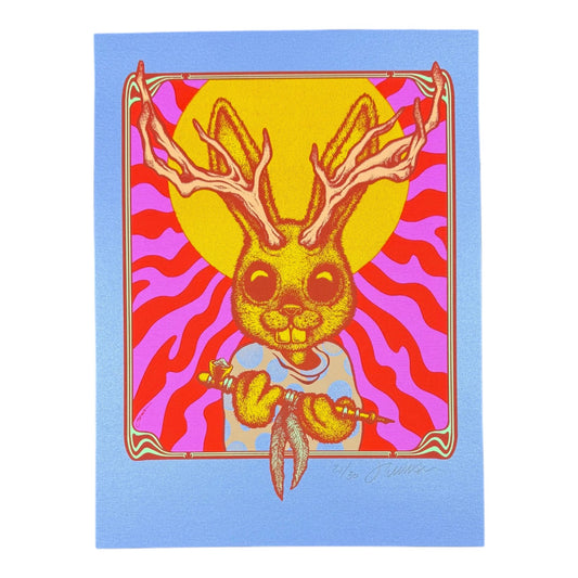 Jermaine Rogers
Shaman (Stardream Blue), 2026
Screen print on stardream blue with semi-metalic finish
9 x 12 in
Edition of 30

Hand signed + numbered by the artist
