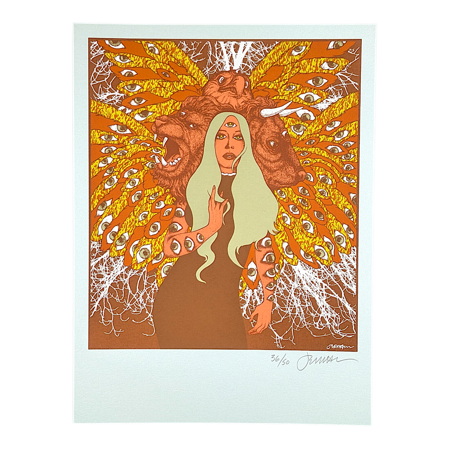 Jermaine Rogers 
The Living Creature (Stardream Sky Blue), 2026 
Screenprint on stardream sky blue with semi-metalic finish 
9 x 12 in 
Edition of 50 

Hand signed + numbered by the artist 