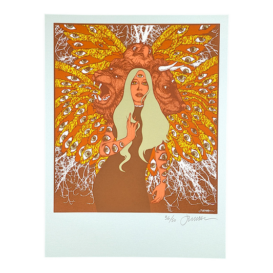 Jermaine Rogers 
The Living Creature (Stardream Sky Blue), 2026 
Screenprint on stardream sky blue with semi-metalic finish 
9 x 12 in 
Edition of 50 

Hand signed + numbered by the artist 