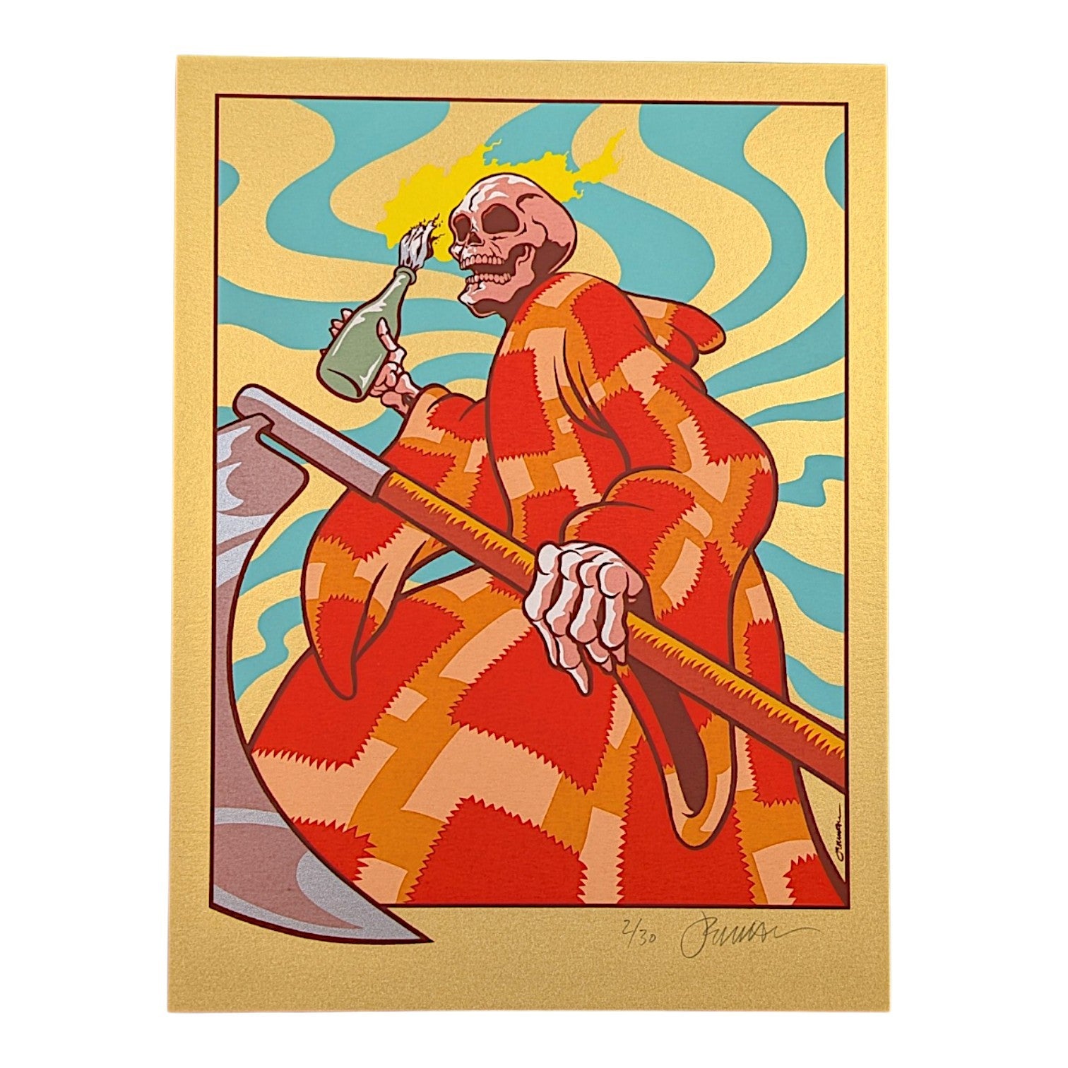 Jermaine Rogers Tired (of other solutions) (Stardream Gold), 2026 Screenprint on Stardream Gold stock with a semi-metallic finish. 9 x 12 in Edition of 30 Hand signed + numbered by the artist