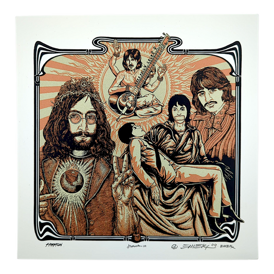 Jermaine Rogers x Emek x Justin Hampton (Post Neo Explosionism) “I'd Love To Turn You On (Beatles)" Mini Print