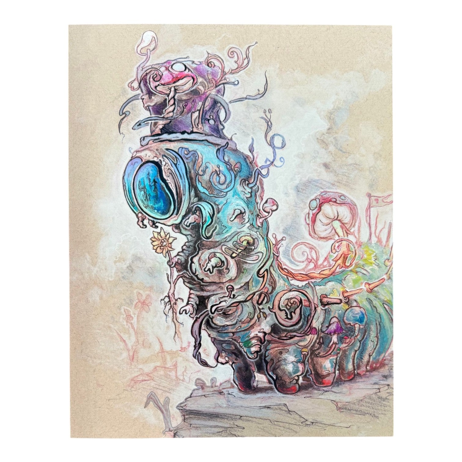 Kuhmali
Lila’s First Date While She Was Nervous At First, But Began to Become a Bit More Confident After Spotting a Beautiful Little Flower, 2026
Holographic foil
11 x 14 in
Edition of 25