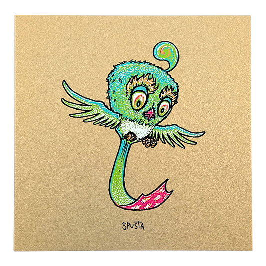 Marq Spusta
Baby Blissed Out Bird (Antique Gold), 2018
Screen print
4 x 4 in

Plate signed