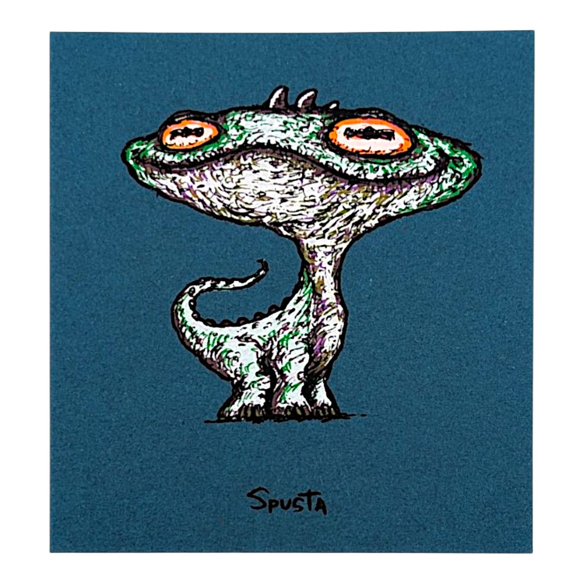 Marq Spusta
Baby Dino (Dark Teal), 2024
Screen print
2.75 x 3 in

Plate Signed