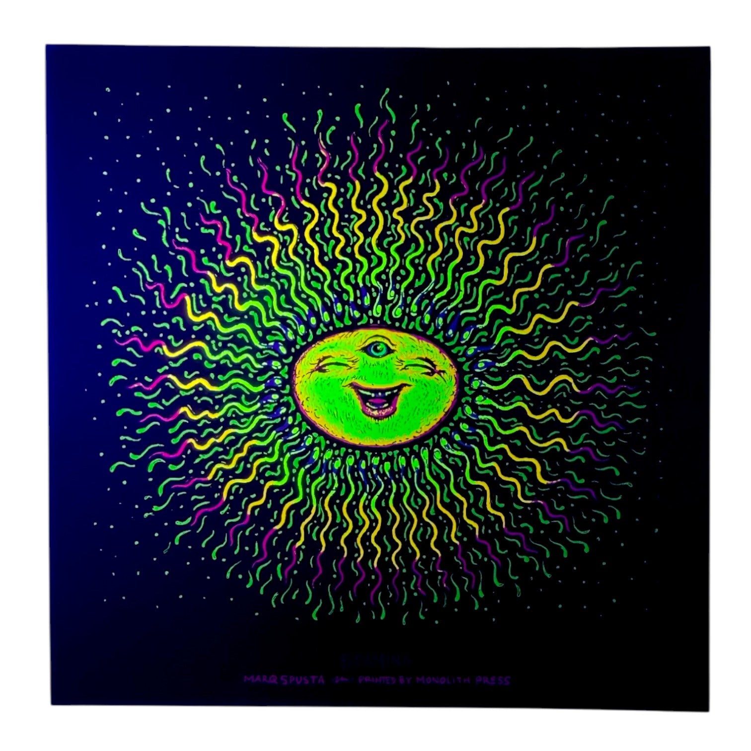 Marq Spusta "Beaming" (Black Rubber) Mini Print