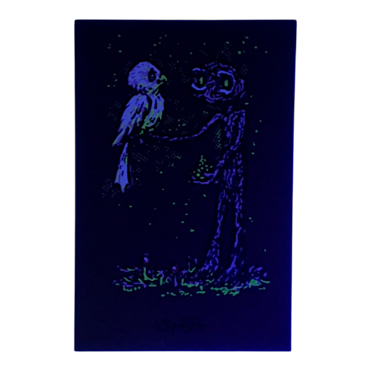 Marq Spusta
Bird Keeper
Screen print
2 x 3 in 

Plate signed