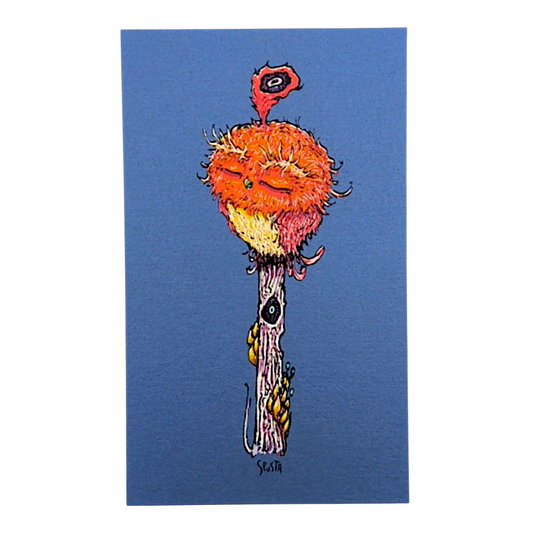 Marq Spusta 
Bird on Pole (Light Blue), 2022 
Screen print 
3 x 5 in 

Plate signed 