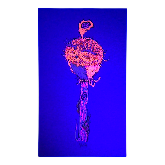 Marq Spusta 
Bird on Pole (Light Blue), 2022 
Screen print 
3 x 5 in 

Plate signed 