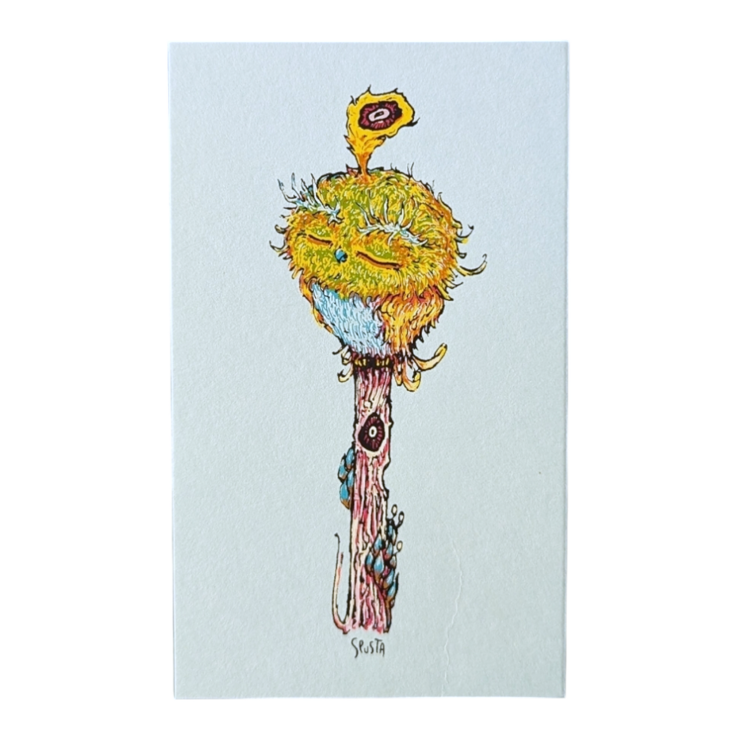 Marq Spusta Bird on Pole (Light Blue), 2022 Screen print  5 x 3 in  Plate signed