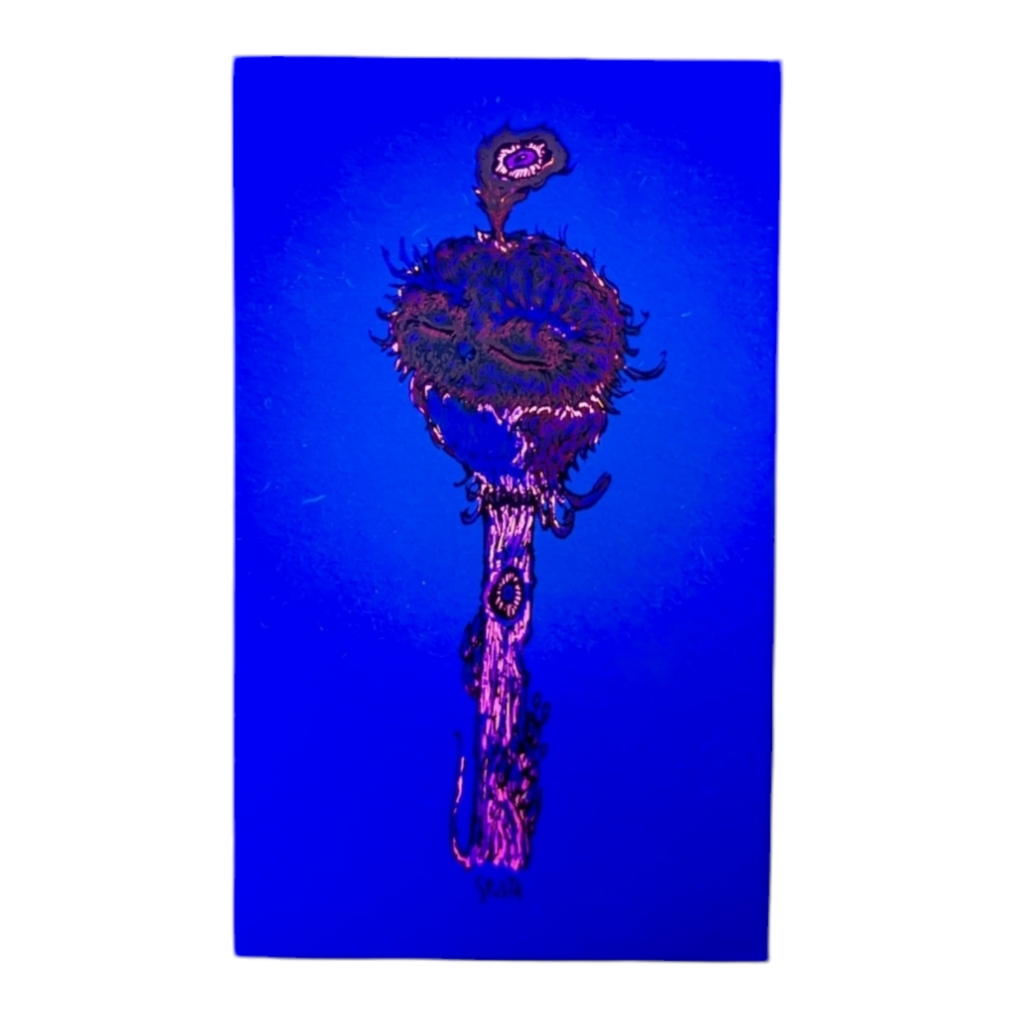 Marq Spusta Bird on Pole (Light Blue), 2022 Screen print  5 x 3 in  Plate signed