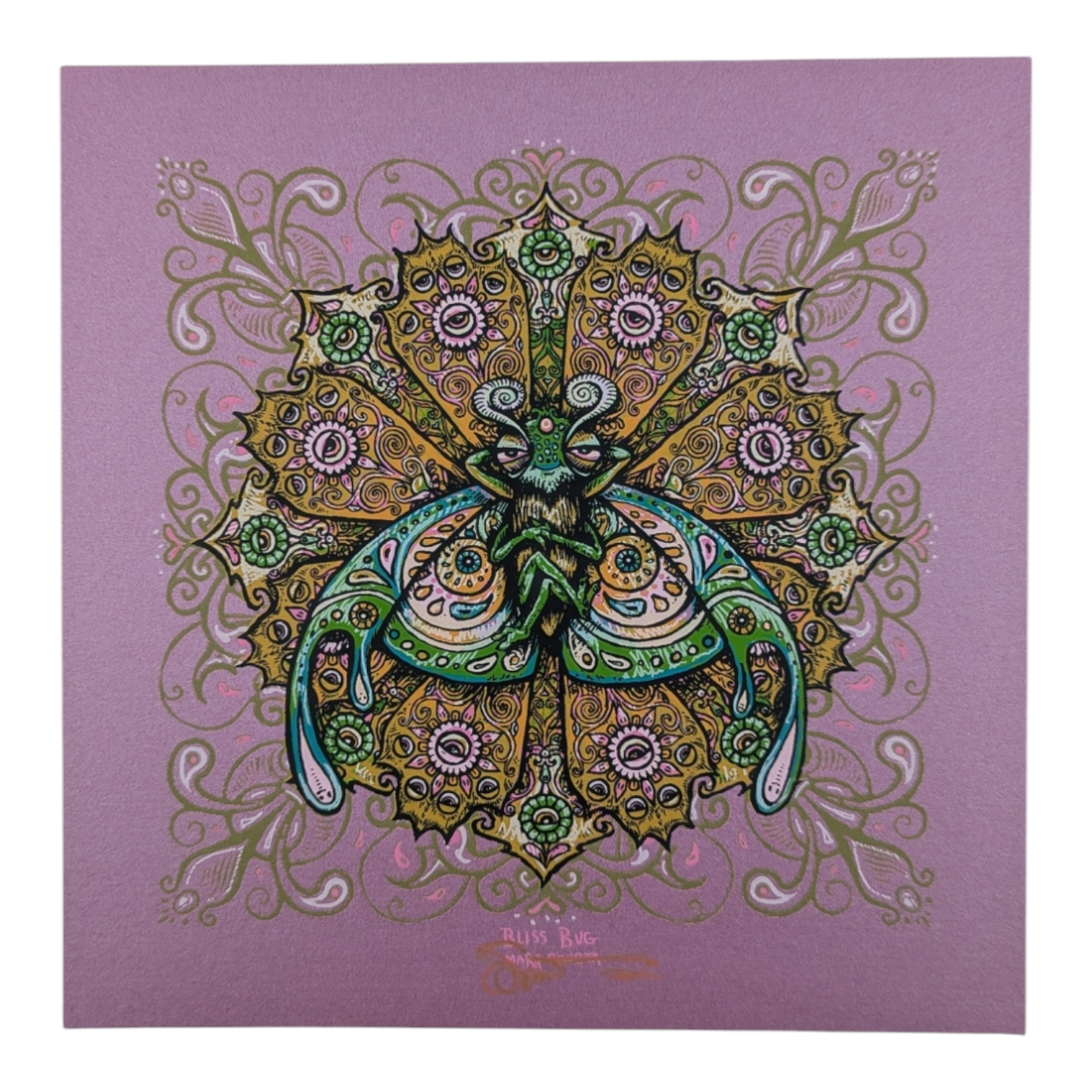 Marq Spusta
"Bliss Bug" (Wine Shimmer), 2009
Screen print 
7 x 7 in

Hand signed by the artist.