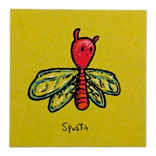 Marq Spusta 
Bug (Chartreuse) 
Screen print 
2 x 2 in 

Plate signed 
