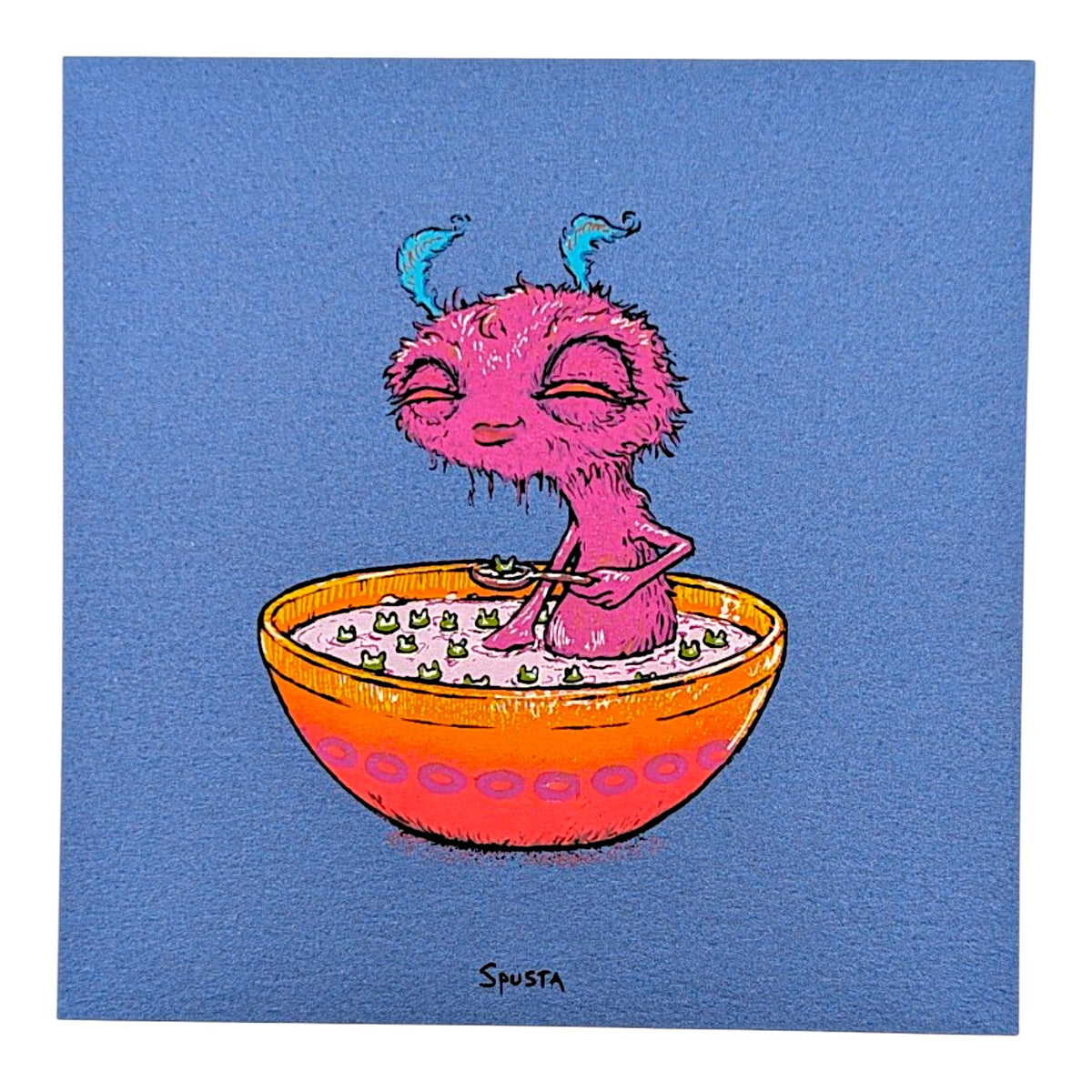 Marq Spusta
Cereal Killer (Blue Shimmer), 2022
Screen print
4 x 4 in

Plate Signed
