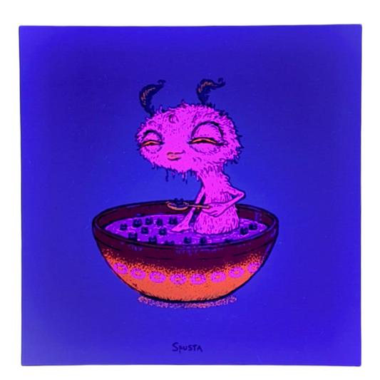 Marq Spusta 
Cereal Killer (Light Blue), 2022 
Screen print 
4 x 4 in 

Plate signed 