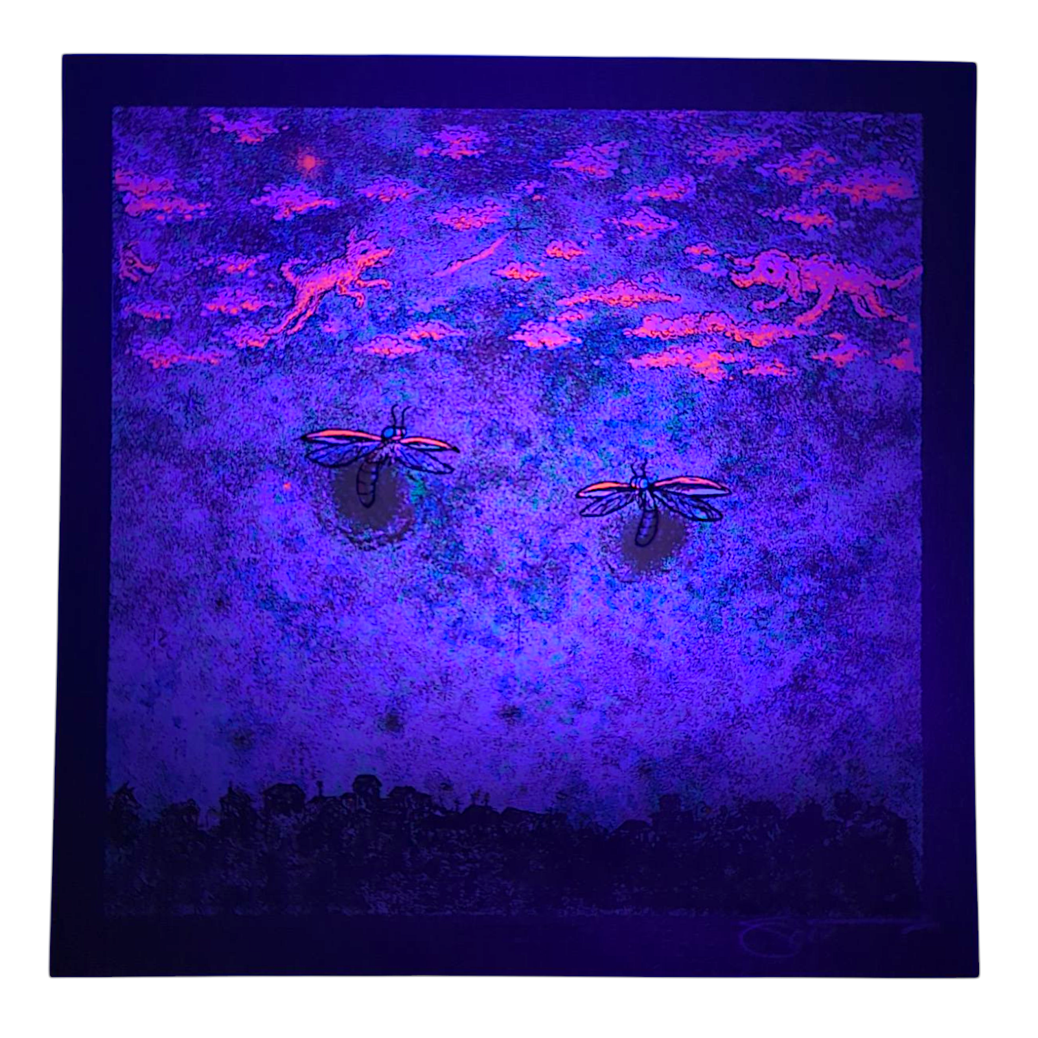 Marq Spusta
Cosmic Confidante (Black), 2025
Screen print 
8 x 8 in

Hand Signed by the artist. Imagery is from the singles cover art from the Widespread Panic album, Snake Oil King.