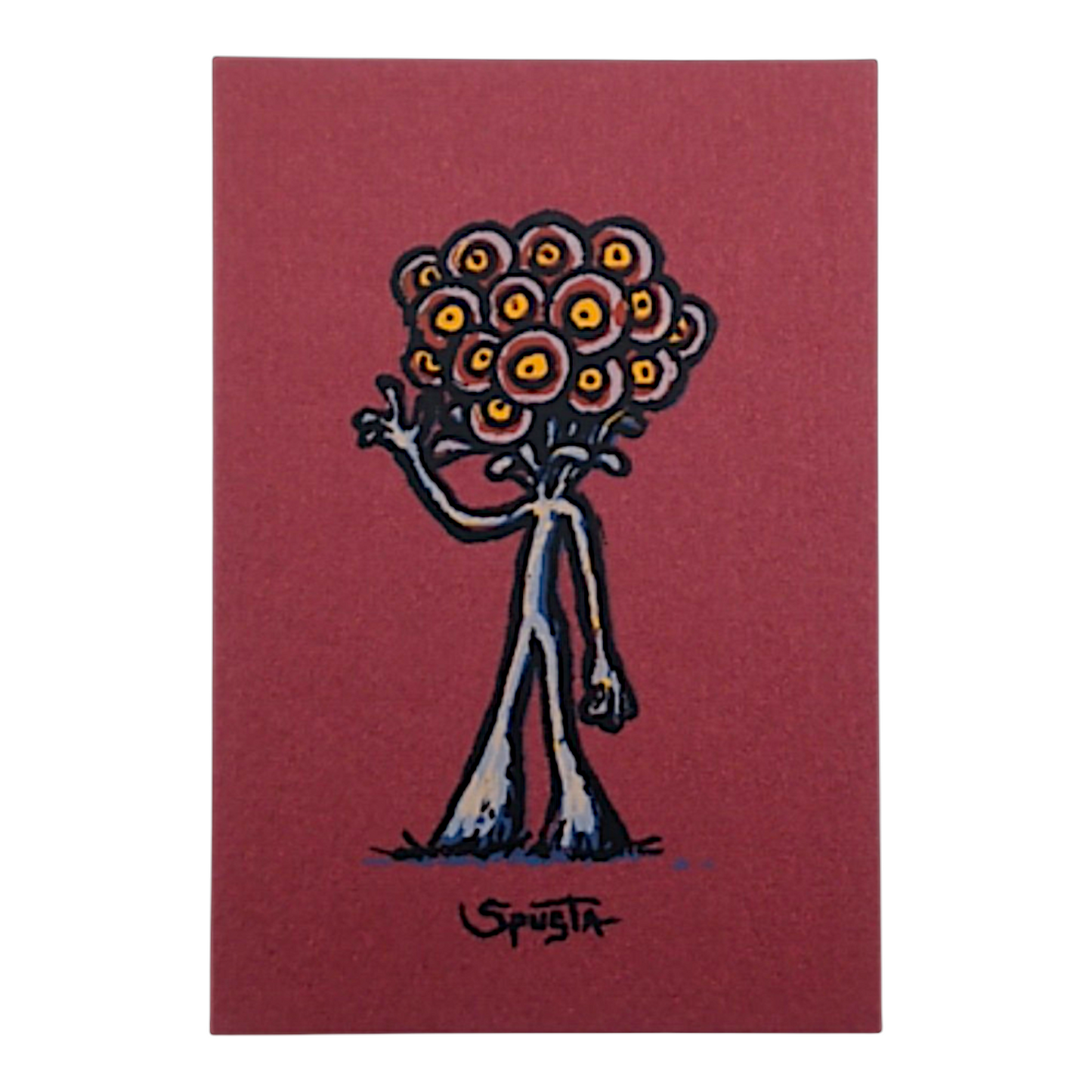 Marq Spusta
(Cranberry Shimmer)
Screen print
2 x 3 in 

Plate signed